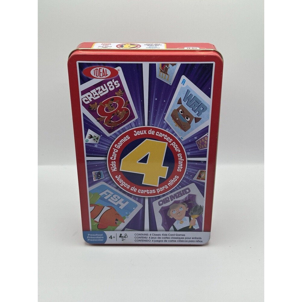 Ideal  Kids Card Games Go Fish, Old Maid, Crazy 8's & War 4 Games ,age 4+